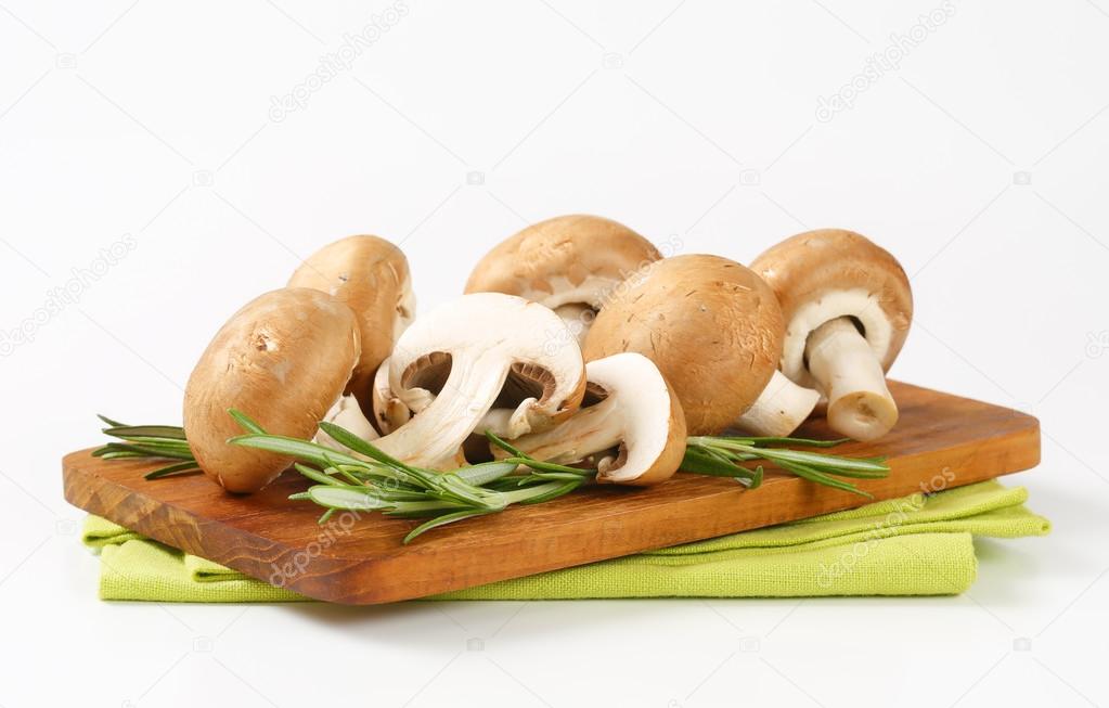 Fresh brown mushrooms