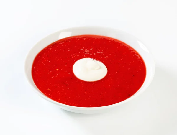 Cold strawberry soup — Stock Photo, Image