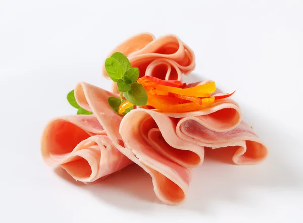 Thin ham slices — Stock Photo, Image