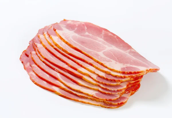 Sliced smoked pork neck — Stock Photo, Image