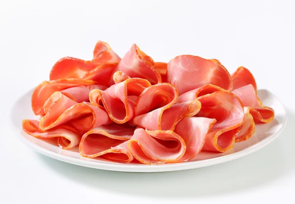 Sliced smoked pork ham — Stock Photo, Image
