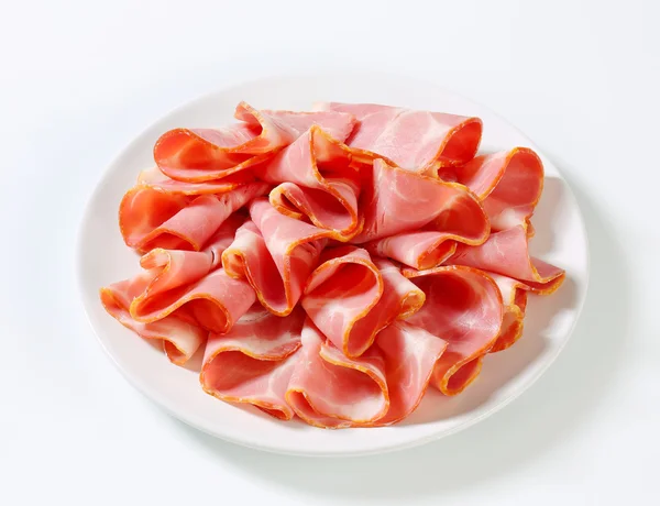 Dilimlenmiş jambon füme domuz eti — Stok fotoğraf