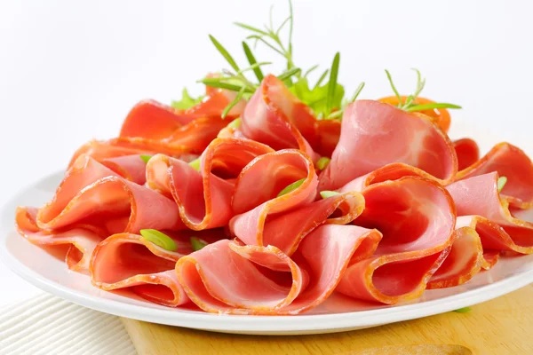 Sliced smoked pork ham