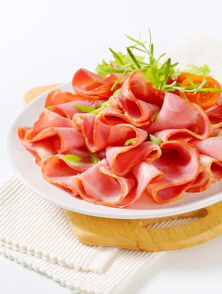 Jamón de cerdo ahumado en rodajas — Foto de Stock