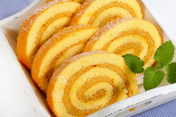 Swiss Roll met koffie Mousse room — Stockfoto