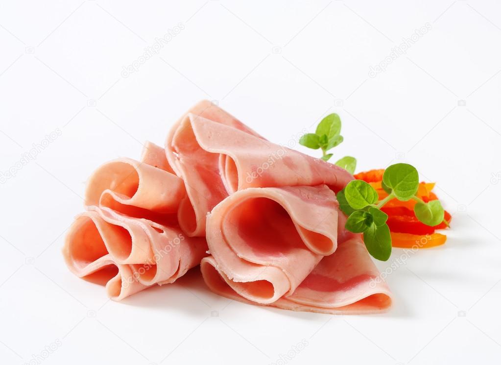 Thin ham slices Stock Photo by ©ajafoto 77845782