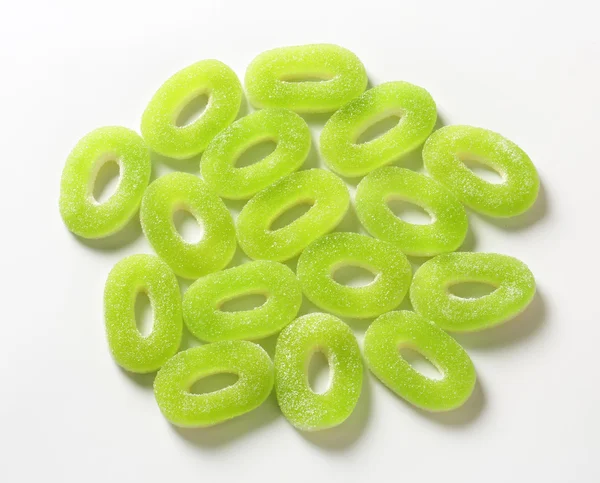 Sour gummy apple rings — Stock Photo, Image