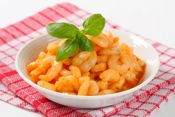 Shrimps with spicy sauce — Stock Photo, Image