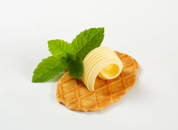 Bolacha waffle manteiga — Fotografia de Stock