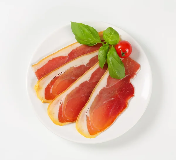 Pokrojone prosciutto crudo — Zdjęcie stockowe