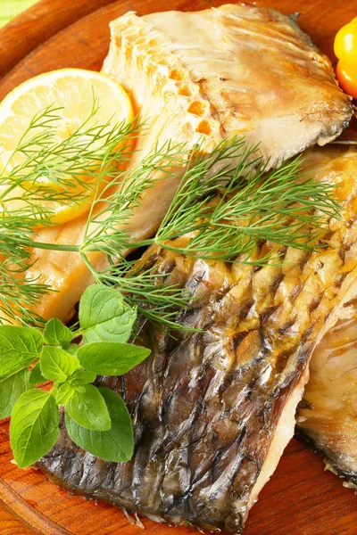 Oven-roasted carp fillets — Stock Photo, Image