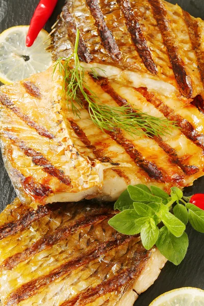 Grilled carp fillets — Stock Photo, Image