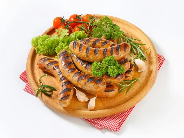 Grilled bratwursts — Stock Photo, Image