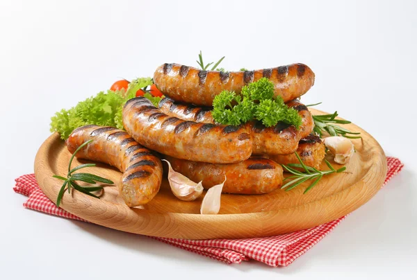 Grilované bratwursts — Stock fotografie