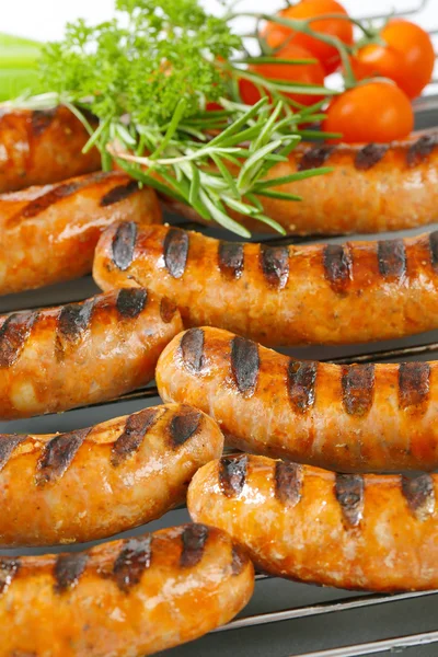 Grilované bratwursts — Stock fotografie