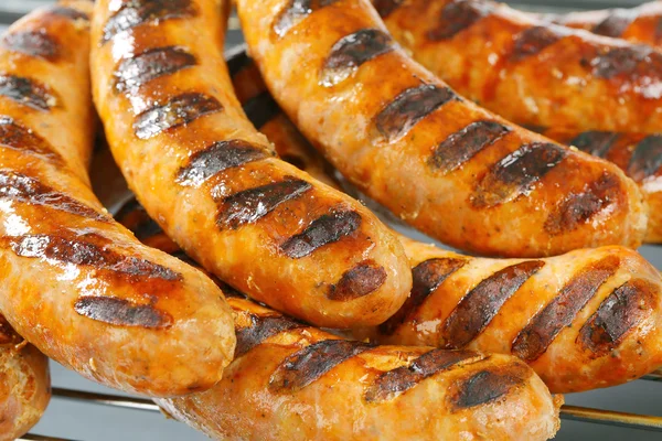 Grillezett bratwursts — Stock Fotó