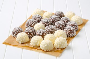 Chocolate coconut snowballs clipart