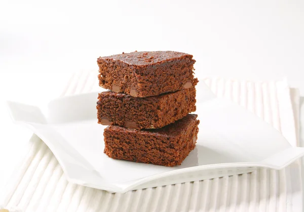 Brownies mit Schokoladenchips — Stockfoto