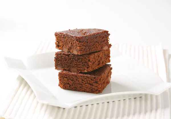 Chocolade chip brownies — Stockfoto