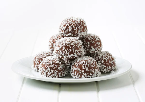 Bolas de coco de chocolate — Foto de Stock