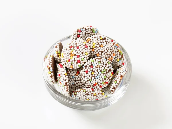 Chocolate sprinkle cookies — Stock Photo, Image