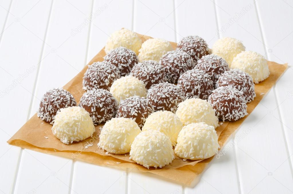 Chocolate coconut snowballs