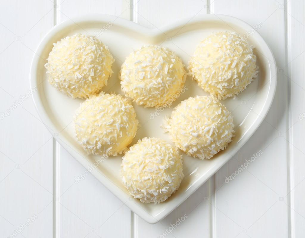 White Chocolate and Coconut Truffles