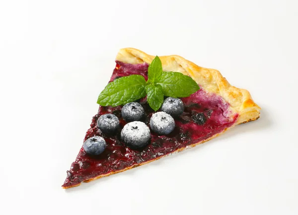 Slice of thin blueberry tart — Stock Photo, Image