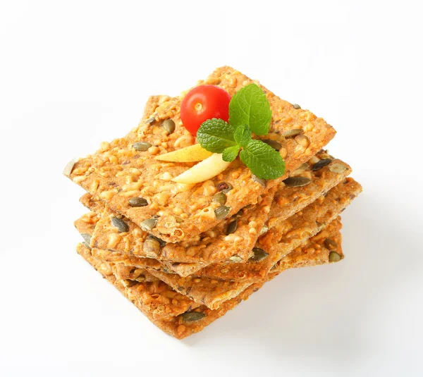 Pumpkin seed cheddar crackers — Stock Photo, Image