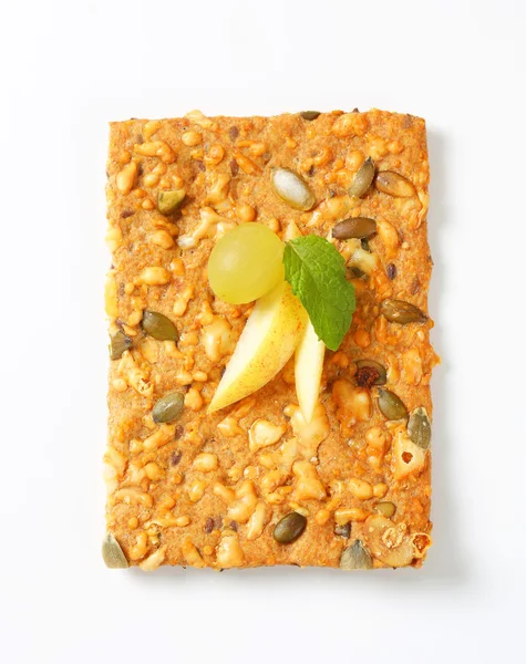 Pumpkin seed cheddar cracker — Stock Photo, Image