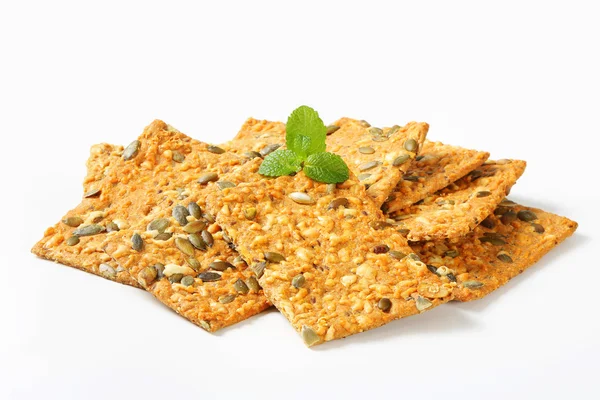 Pumpkin seed cheddar crackers — Stock Photo, Image