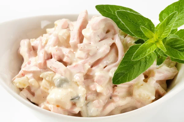 Ham and potato salad — Stock Photo, Image