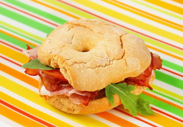 Dry-cured ham sandwich — Stock Photo, Image