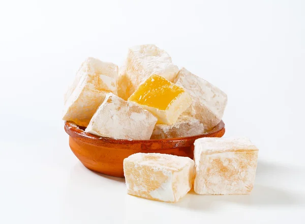 Mastic-flavored jelly cubes (Greek Turkish delight) — Stock Photo, Image