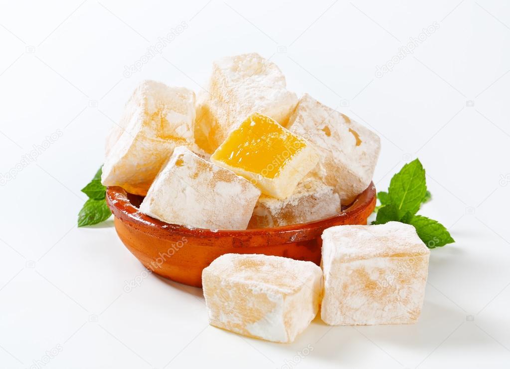 Mastic-flavored jelly cubes (Greek Turkish delight)