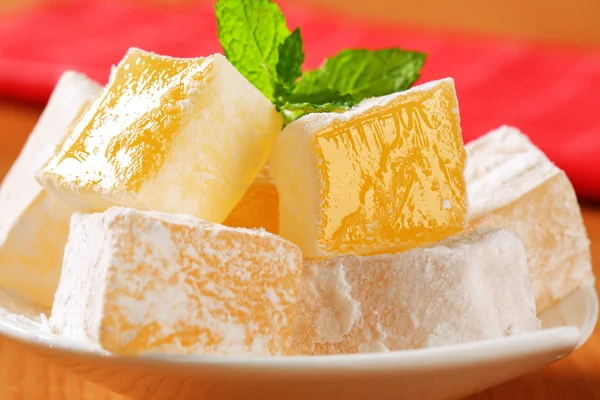 Mastic-flavored jelly cubes (Greek Turkish delight) — Stock Photo, Image