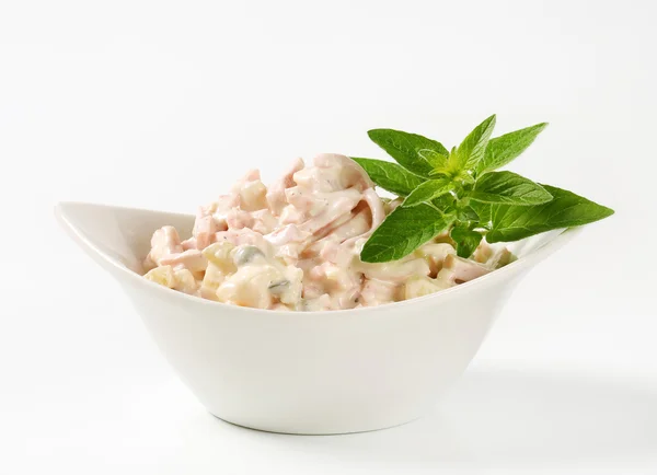 Ham and potato salad — Stock Photo, Image