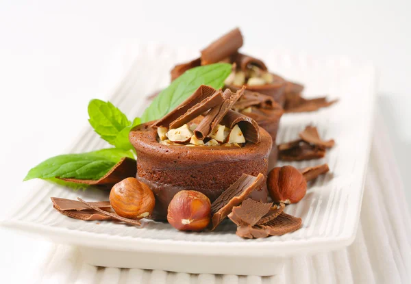 Ciastek mini czekolada z orzechami laskowymi — Zdjęcie stockowe