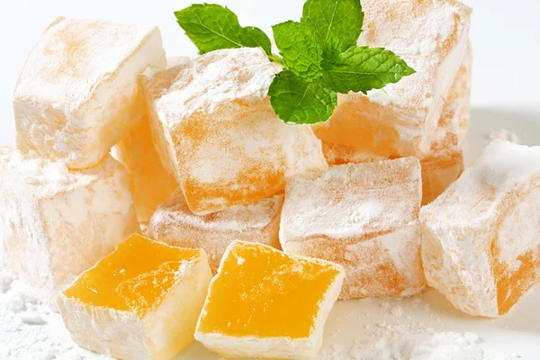 Cubi di gelatina al sapore di mastice (delizia greca turca ) — Foto Stock
