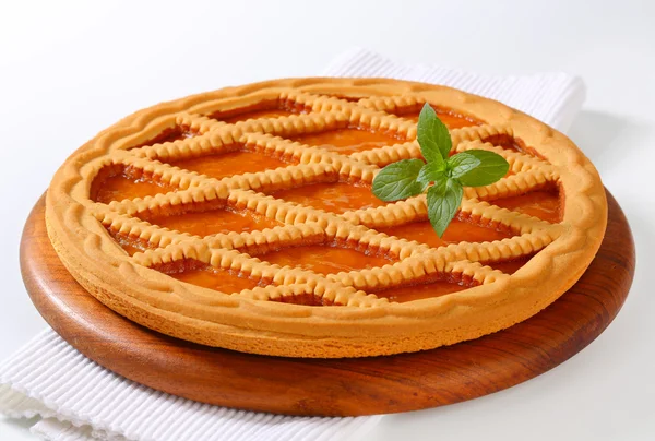 Crostata di albicocche Linzer — Foto Stock