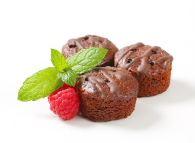 Mini chocolate cakes clipart
