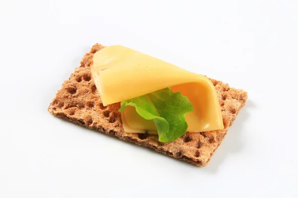 Whole grain crispbread with cheese — Stock Photo, Image