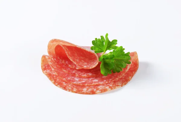 Plastry salami — Zdjęcie stockowe