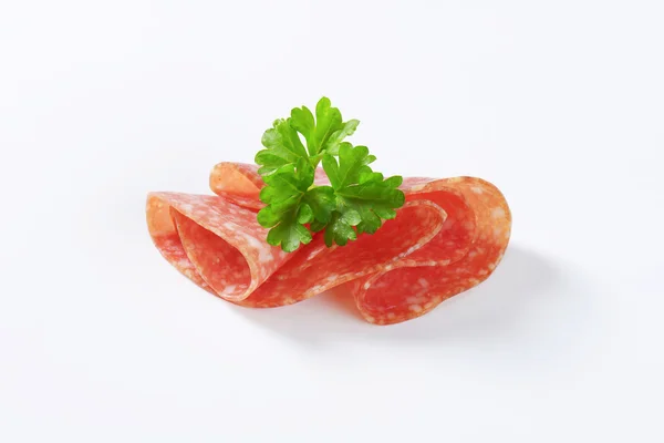Plastry salami — Zdjęcie stockowe