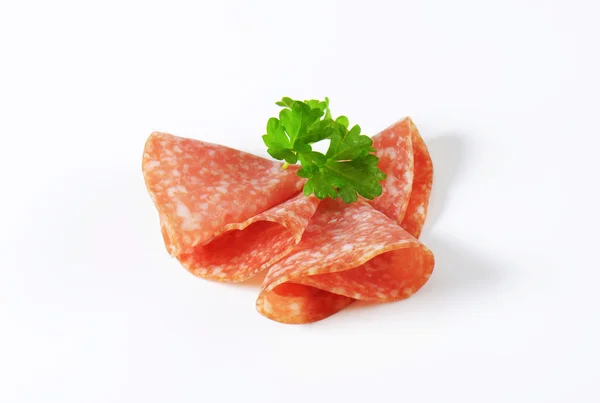 Salami slices — Stock Photo, Image