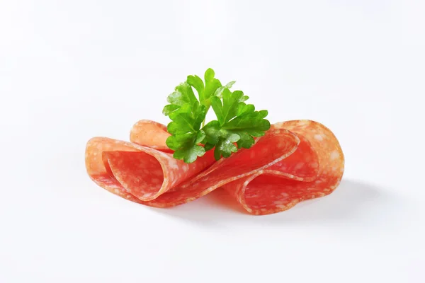 Salami slices — Stock Photo, Image