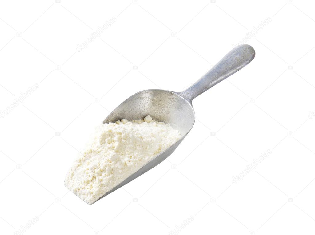 Scoop of wheat flour