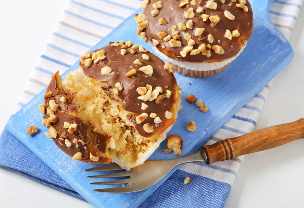 Schokolade glasierte Muffins — Stockfoto