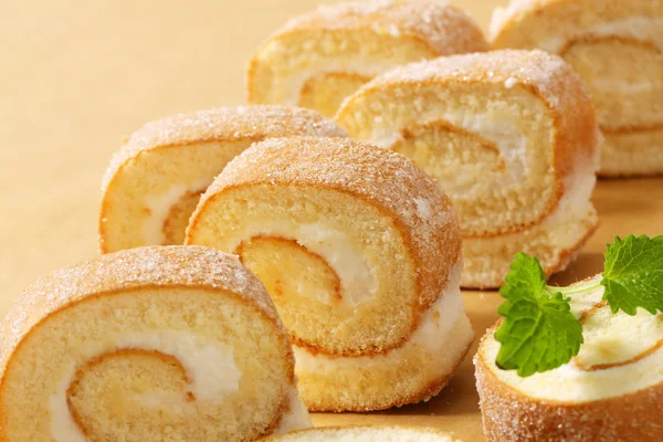 Slices of Swiss roll — Stock Photo, Image