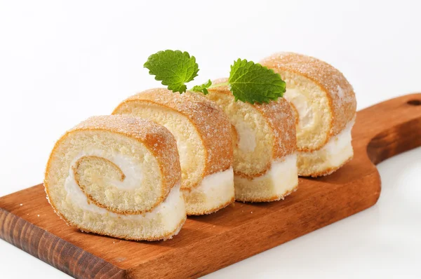 Cream cheese sponge roll — Stock Photo, Image